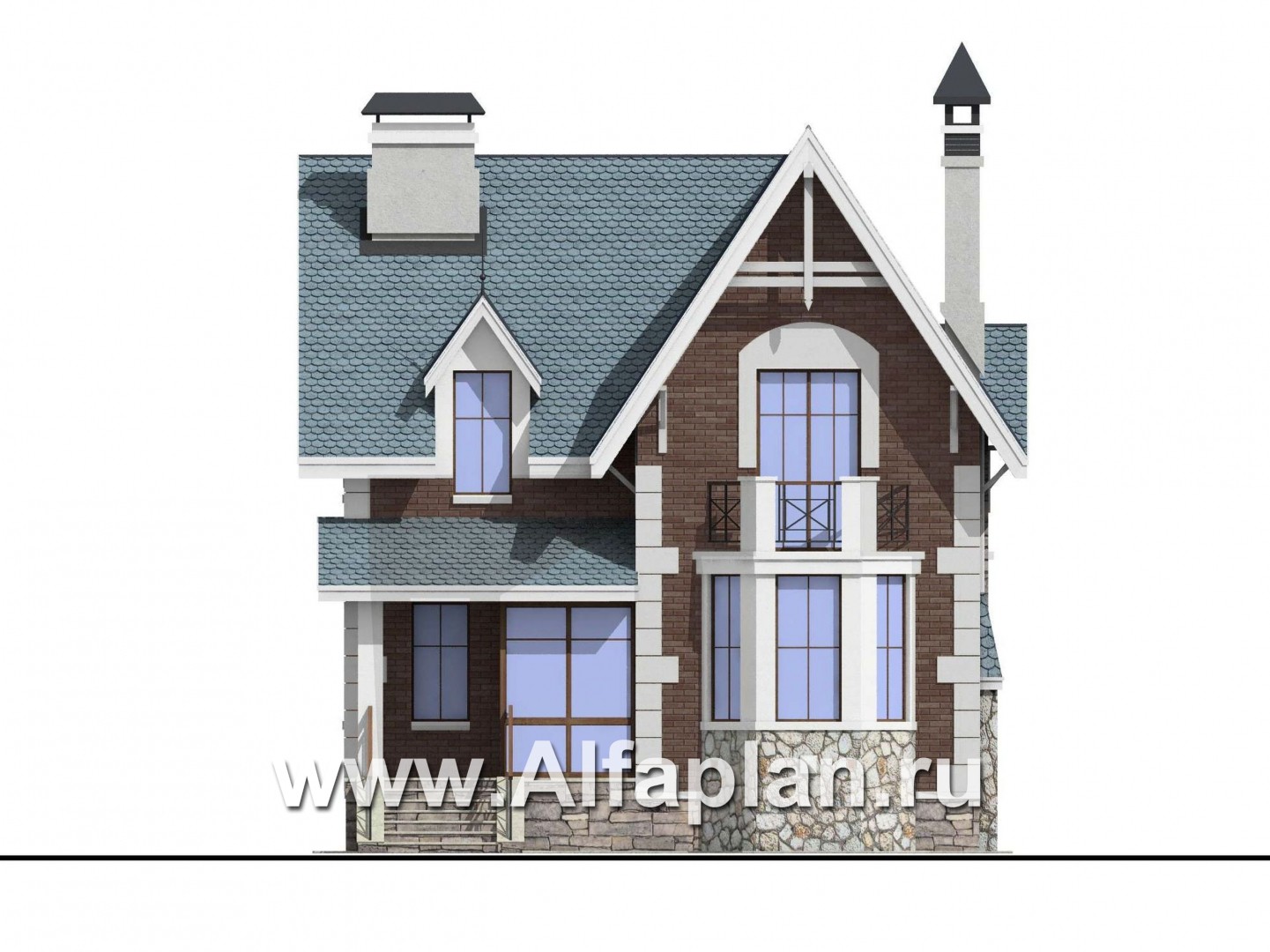 Проекты домов Альфаплан - «Стелла»- компактный дом для маленького участка - изображение фасада №1