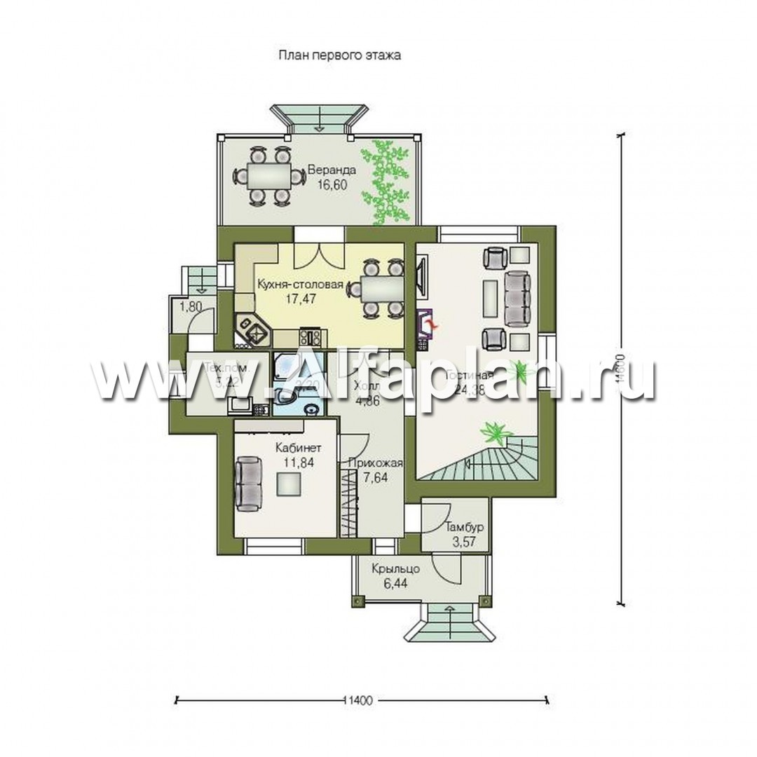 Проекты домов Альфаплан - «Альпенхаус» - альпийское шале - изображение плана проекта №1