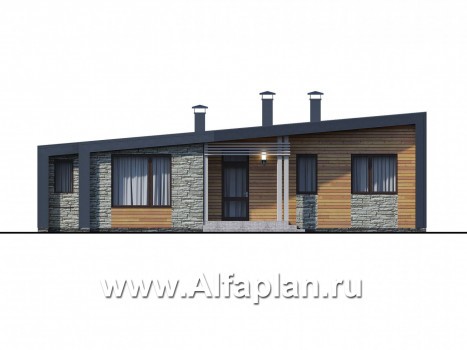 Проекты домов Альфаплан - «Дельта» - современный коттедж с фальцевыми фасадами - превью фасада №1