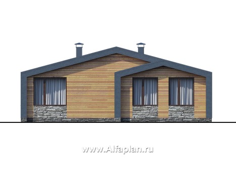 Проекты домов Альфаплан - «Эпсилон» - каркасный дом с тремя спальнями - превью фасада №4