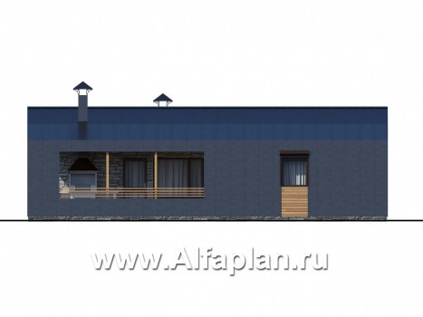 Проекты домов Альфаплан - «Йота» - каркасный дом с сауной - превью фасада №2
