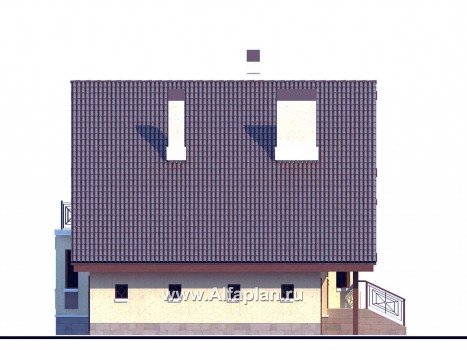 Проекты домов Альфаплан - «Регенсбург Плюс»- вариант коттеджа 22А с цокольным этажом - превью фасада №3