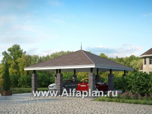 Превью проекта «Гараж-навес на два автомобиля»