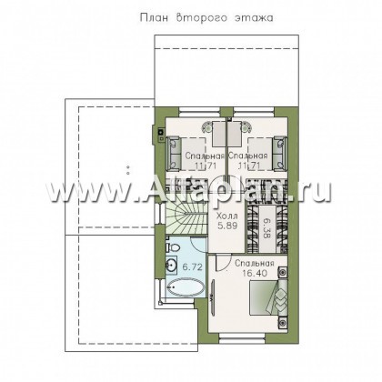 Проекты домов Альфаплан - «Западный бриз» - рациональный дом с удобным планом - превью плана проекта №3