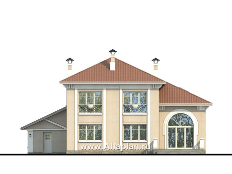 Проекты домов Альфаплан - «Тургенев» - русская усадьба, в классическом стиле - превью фасада №4