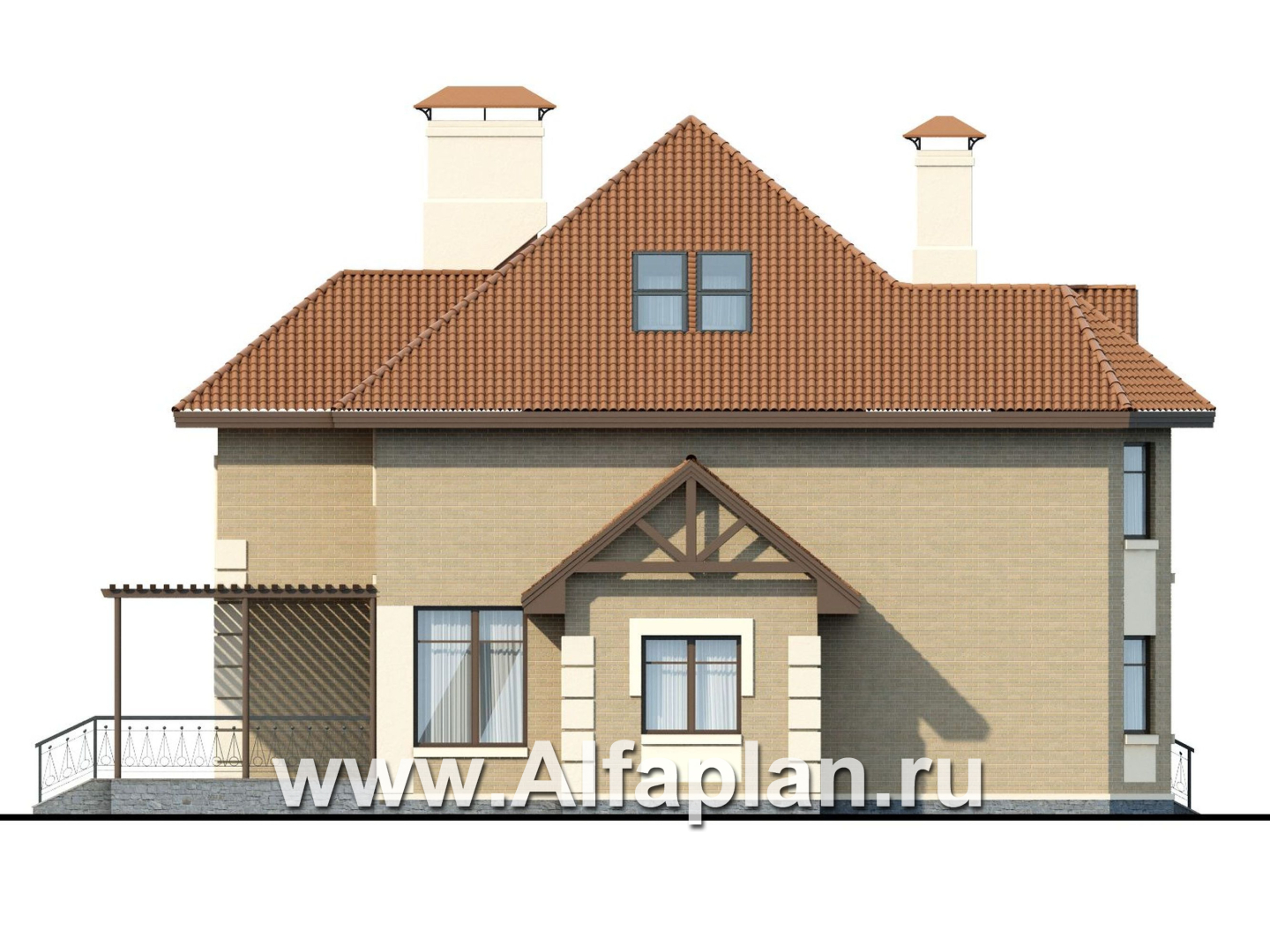 Проекты домов Альфаплан - «Воронцов»- коттедж с комфортной планировкой - изображение фасада №3