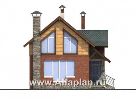 Проекты домов Альфаплан - «Вишневый сад» - проект небольшого дома или дачи - превью фасада №1