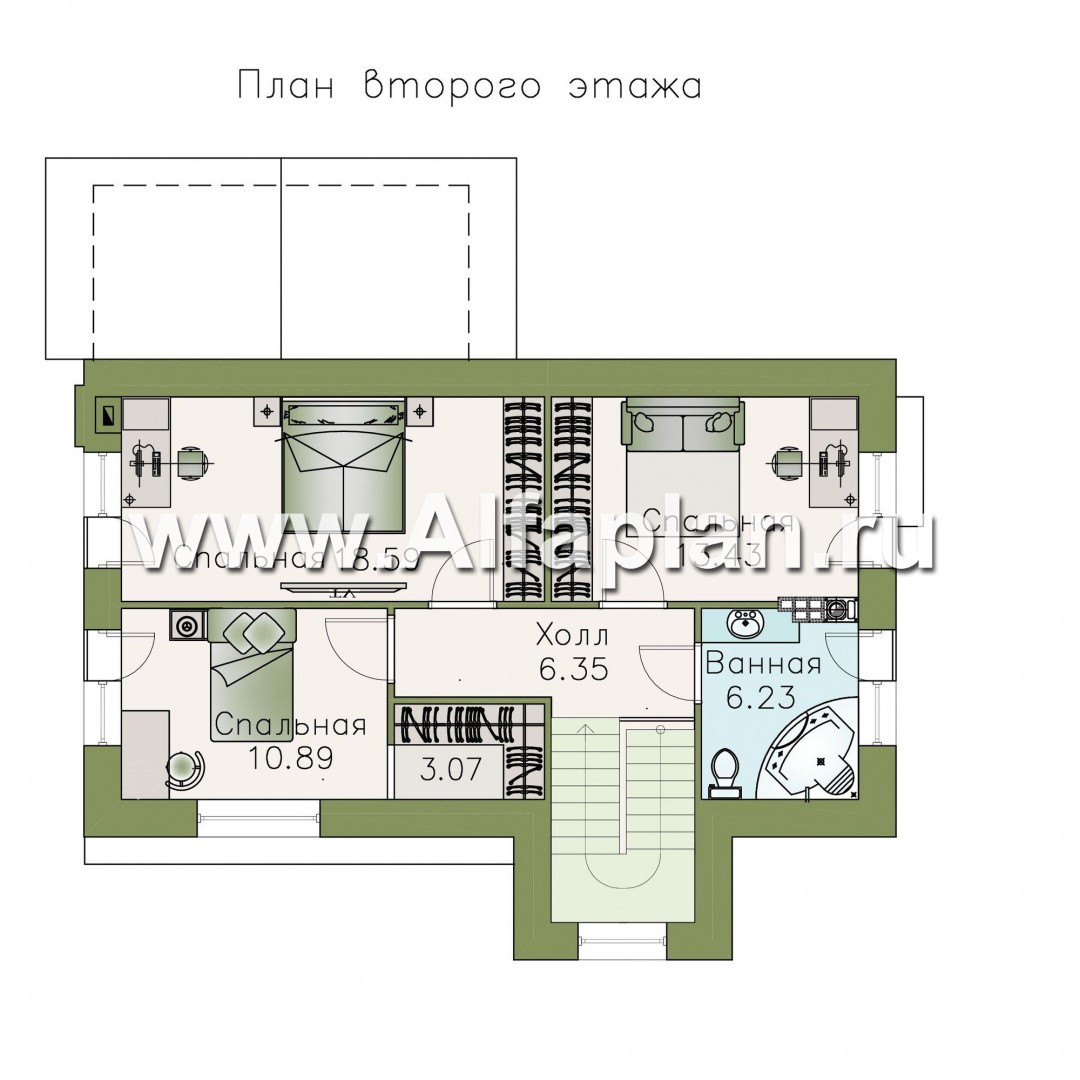 Проекты домов Альфаплан - «Альпина» - трехэтажный коттедж с гаражом для маленького участка - изображение плана проекта №3