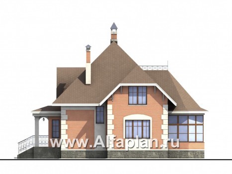 Проекты домов Альфаплан - «Эвита» - уютный дом загородный дом - превью фасада №2