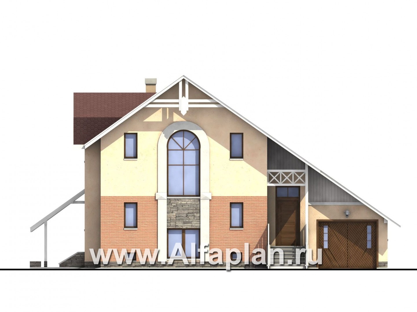 Проекты домов Альфаплан - «Конформ» - экономичный и комфортабельный дом - изображение фасада №1