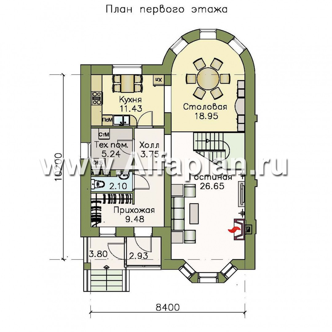 Проекты домов Альфаплан - «Стелла»- компактный дом для маленького участка  - план проекта №1