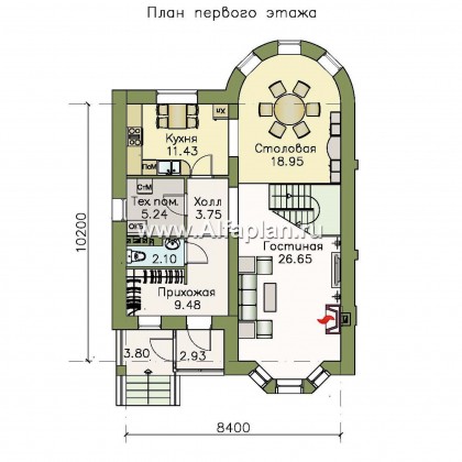 Проекты домов Альфаплан - «Стелла»- компактный дом для маленького участка  - превью плана проекта №1