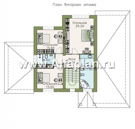 Проекты домов Альфаплан - «Оккервиль» - элегантный коттедж для большой семьи - превью плана проекта №2