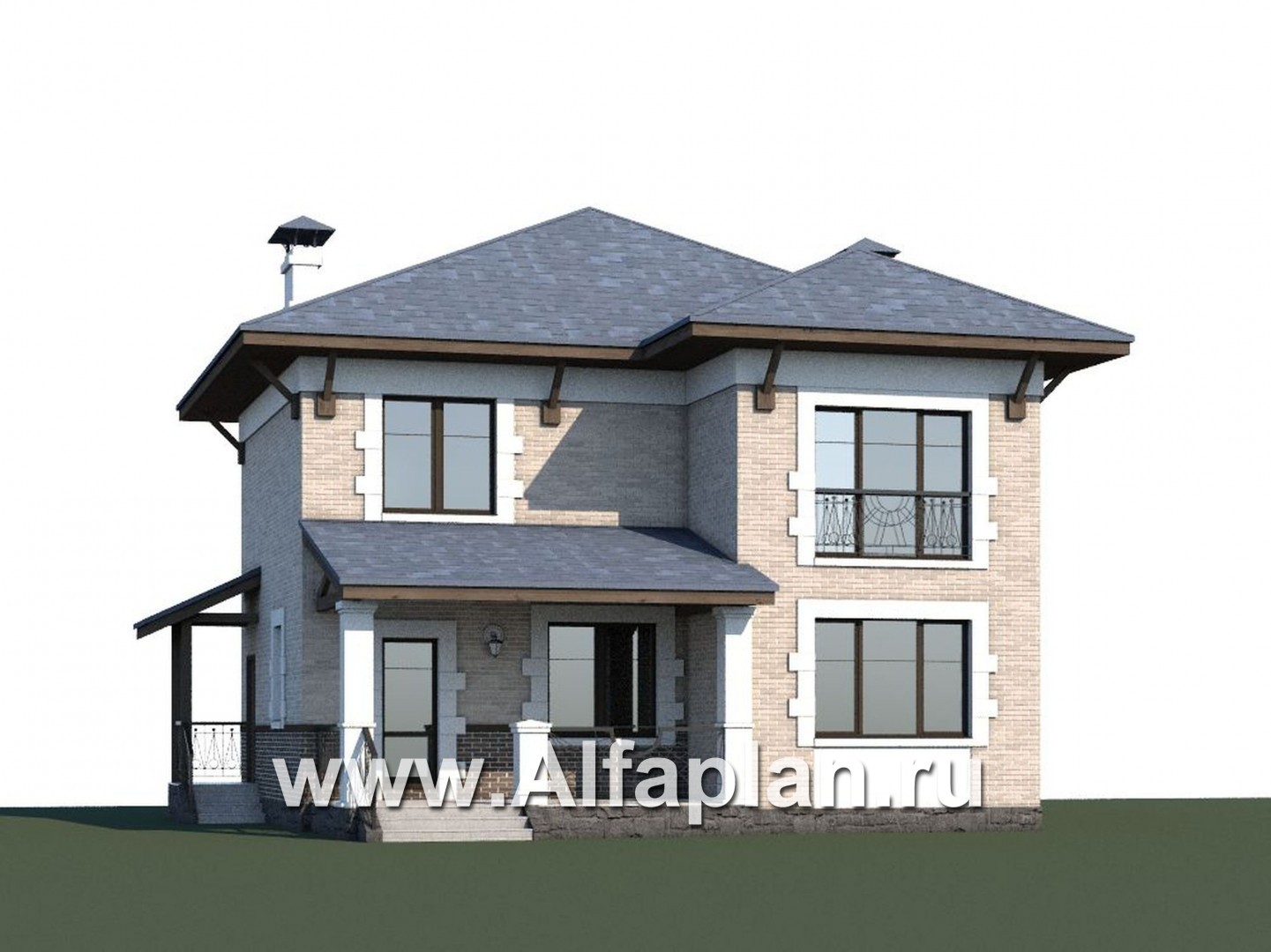Проекты домов Альфаплан - «Виконт» - двухэтажный дом с отличной планировкой - дополнительное изображение №1