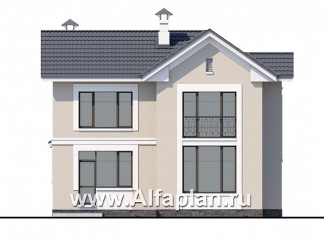 «Веста» - проект небольшого двухэтажного дома, с эркером, планировка с гостевой на 1 эт - превью фасада дома
