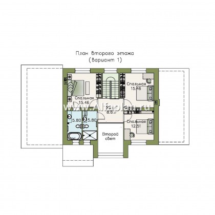 Проекты домов Альфаплан - «Регата» - комфортный дом с террасой и гаражом - превью плана проекта №2