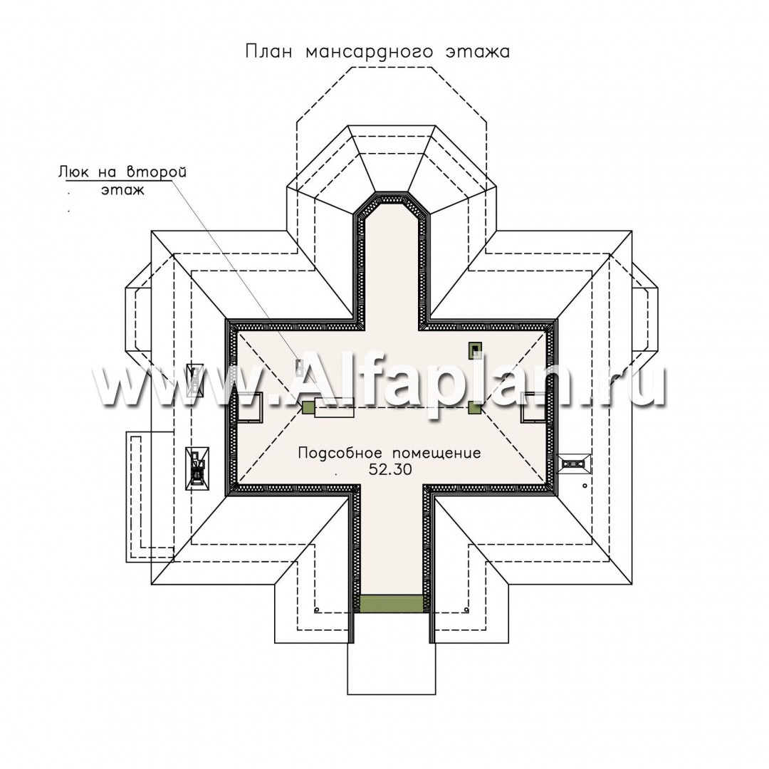 Проекты домов Альфаплан - «Головин плюс» - аристократический коттедж с бассейном в цоколе - изображение плана проекта №4