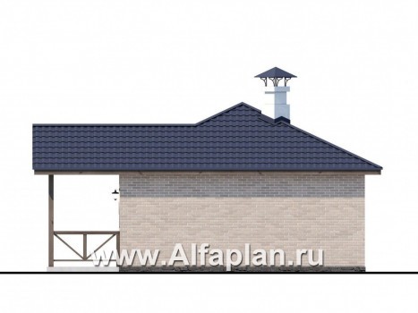 Проекты домов Альфаплан - Удобная и красивая  угловая баня - превью фасада №2