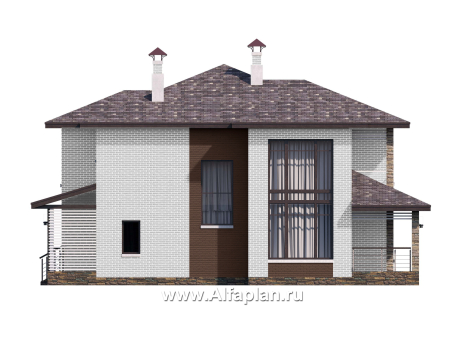 Проекты домов Альфаплан - «Эридан» - современный стильный дом с двусветной гостиной - превью фасада №3