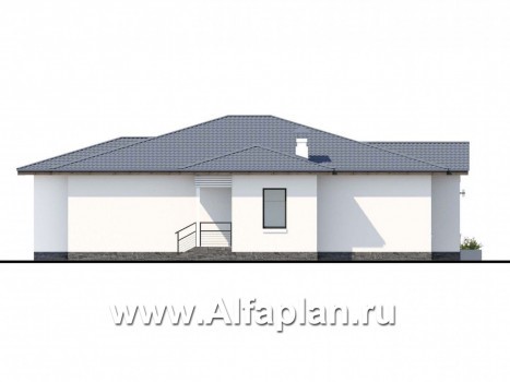 Проекты домов Альфаплан - «Калипсо» - комфортабельный одноэтажный дом - превью фасада №3
