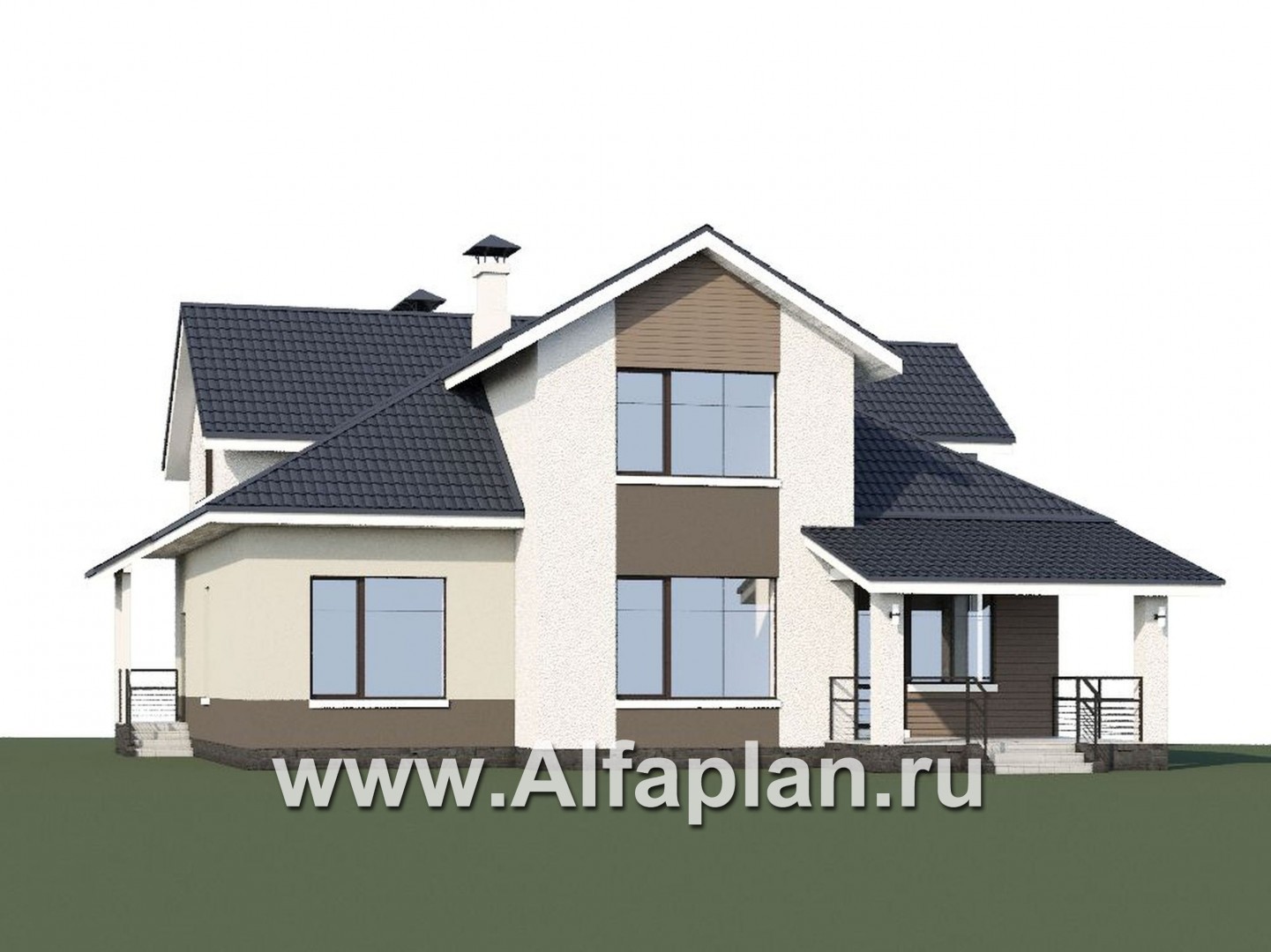 Проекты домов Альфаплан - «Кластер Персея» - дом с двумя жилыми комнатами на 1 эт и с мансардой - дополнительное изображение №1