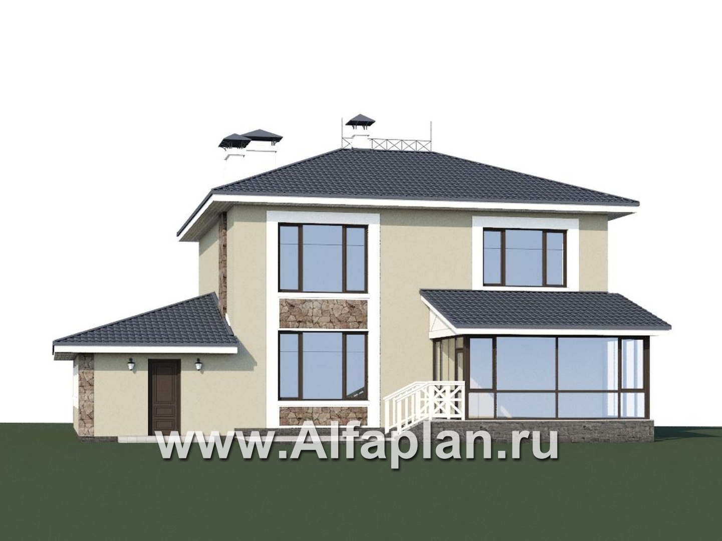 Проекты домов Альфаплан - «Либезюсефрау» — удобный дом с романтическими фасадами - дополнительное изображение №2