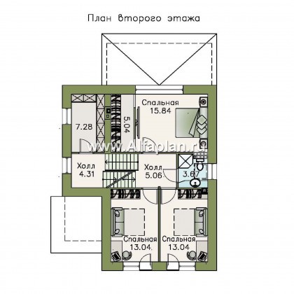 Проекты домов Альфаплан - «Экспрофессо»- проект компактного дома с гаражом в цоколе - превью плана проекта №3