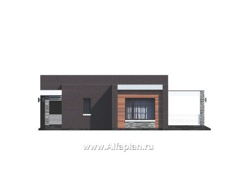 Проекты домов Альфаплан - «Магнолия» — плоскокровельный коттедж с удобной планировкой - превью фасада №2
