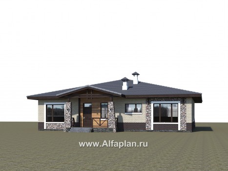 Проекты домов Альфаплан - «Аризона» - уютный одноэтажный дом с террасой - превью дополнительного изображения №3