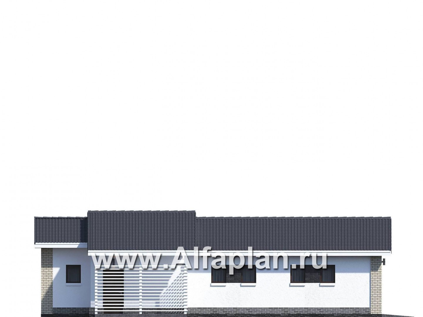 Проекты домов Альфаплан - Теплый гараж на 2 места или эллинг для катера - изображение фасада №1