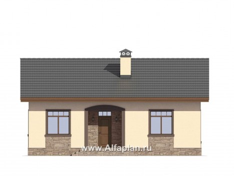 Проекты домов Альфаплан - Проект комфортабельной дачи для небольшой семьи - превью фасада №1