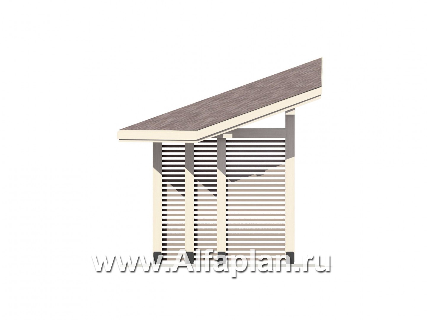 Проект современной беседки - фасад дома