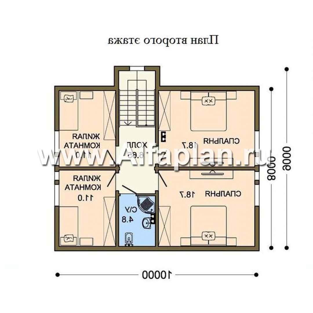 Проект каркасного дома с мансардой, план с кабинетом на 1 эт, в стиле шале - план дома