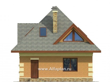 Проекты домов Альфаплан - Проект экономичного дома для маленького участка - превью фасада №3