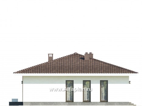 Проекты домов Альфаплан - Проект современного одноэтажного дома - превью фасада №2