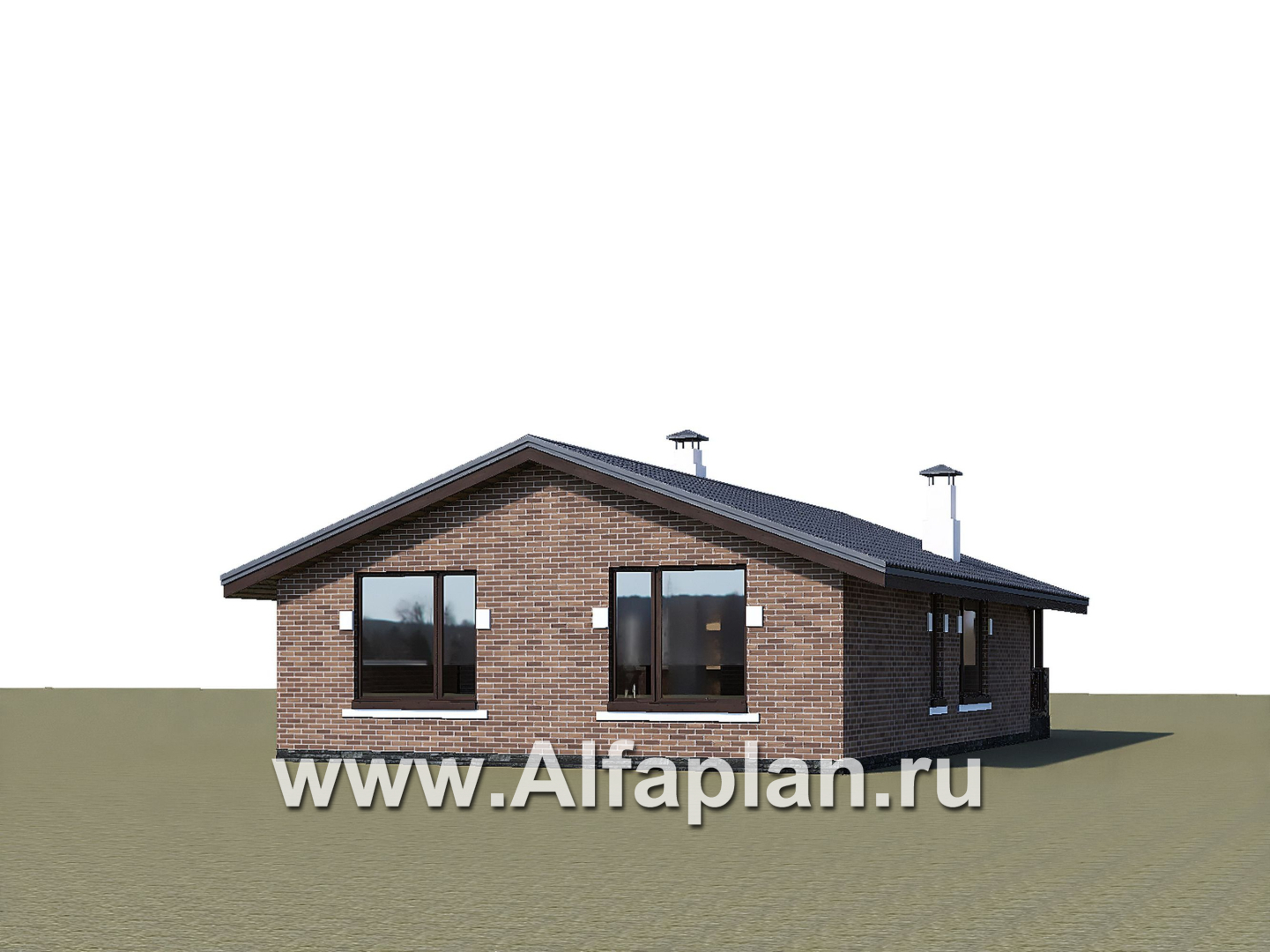 Проекты домов Альфаплан - «Родия» - одноэтажный коттедж с двускатной кровлей - дополнительное изображение №2