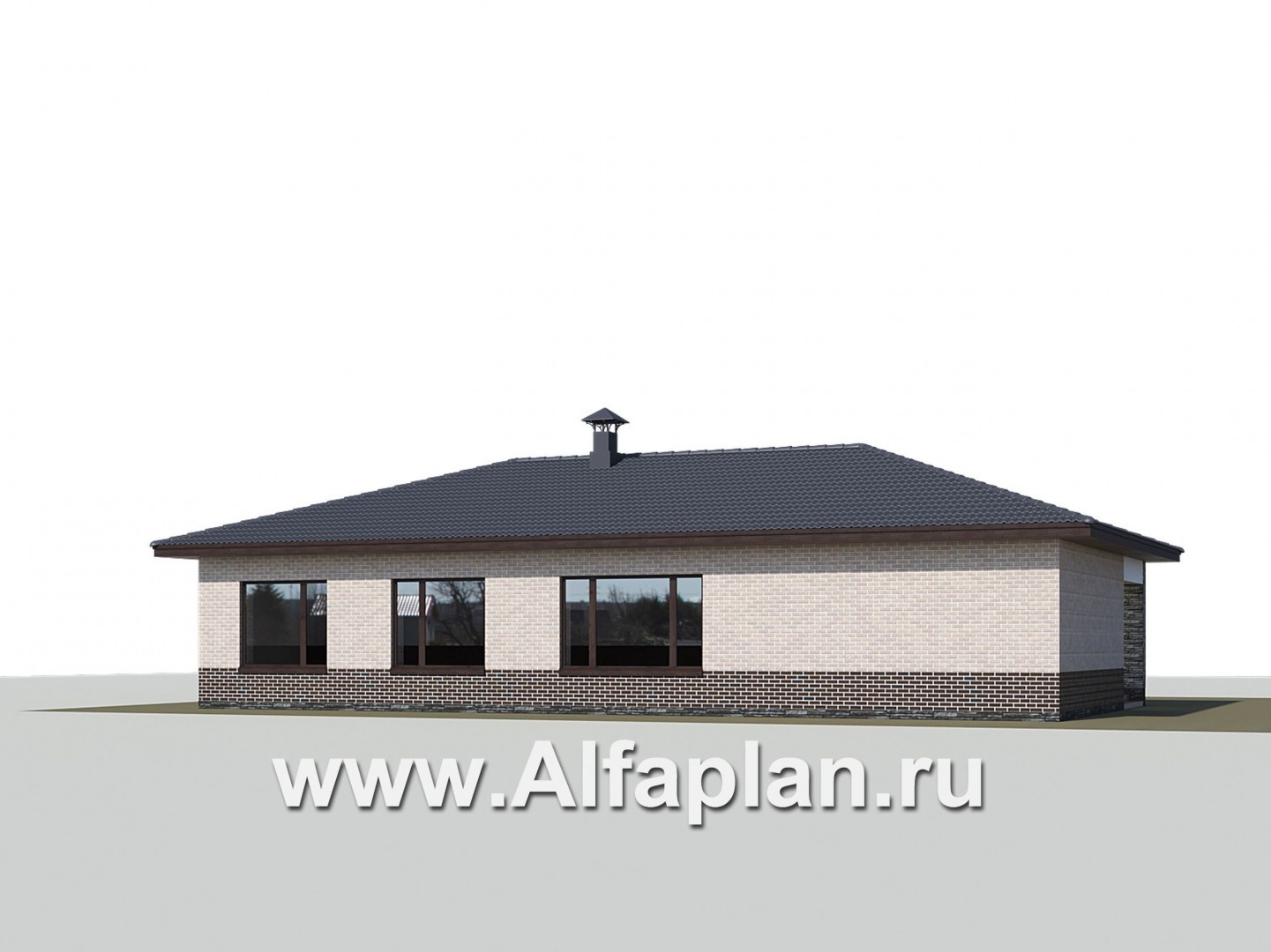Проекты домов Альфаплан - «Алазея» - просторный одноэтажный дом с сауной и террасой - дополнительное изображение №3