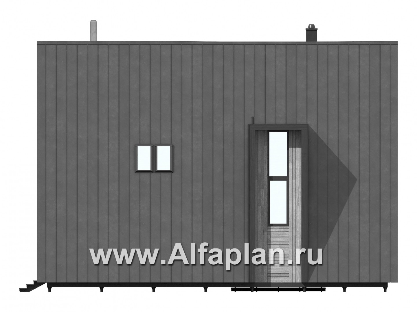 Проекты домов Альфаплан - Каркасный дом-шалаш - прекрасный дом для отдыха - изображение фасада №2