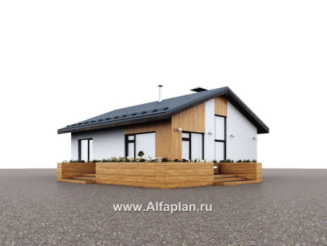 Проекты домов Альфаплан - "Литен" - проект простого одноэтажного дома с комфортной планировкой - превью дополнительного изображения №3