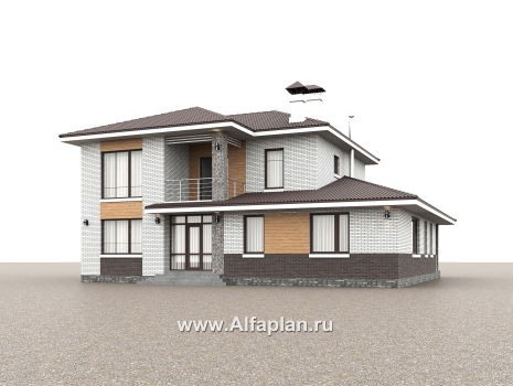 «Формула успеха» - проект двухэтажного дома из газобетона, в скандинавском стиле, удобный план дома с сауной - превью дополнительного изображения №1