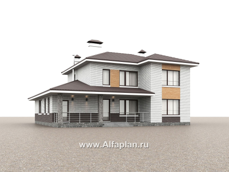 «Формула успеха» - проект двухэтажного дома из газобетона, в скандинавском стиле, удобный план дома с сауной - превью дополнительного изображения №2