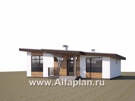 Проекты домов Альфаплан - «Вита» - загородный каркасный дом с террасой - превью дополнительного изображения №2