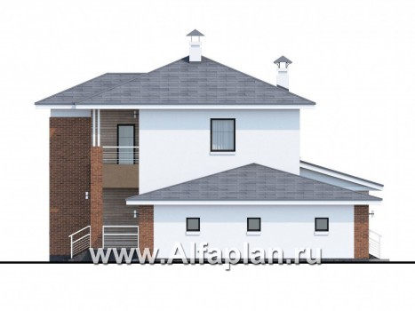 Проекты домов Альфаплан - «Рефлекс» - современный комфортабельный дом с гаражом - превью фасада №2