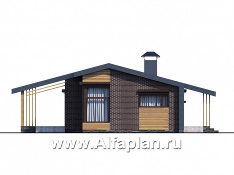 Проекты домов Альфаплан - «Омикрон» - современный каркасный дом для загородной жизни - превью фасада №1