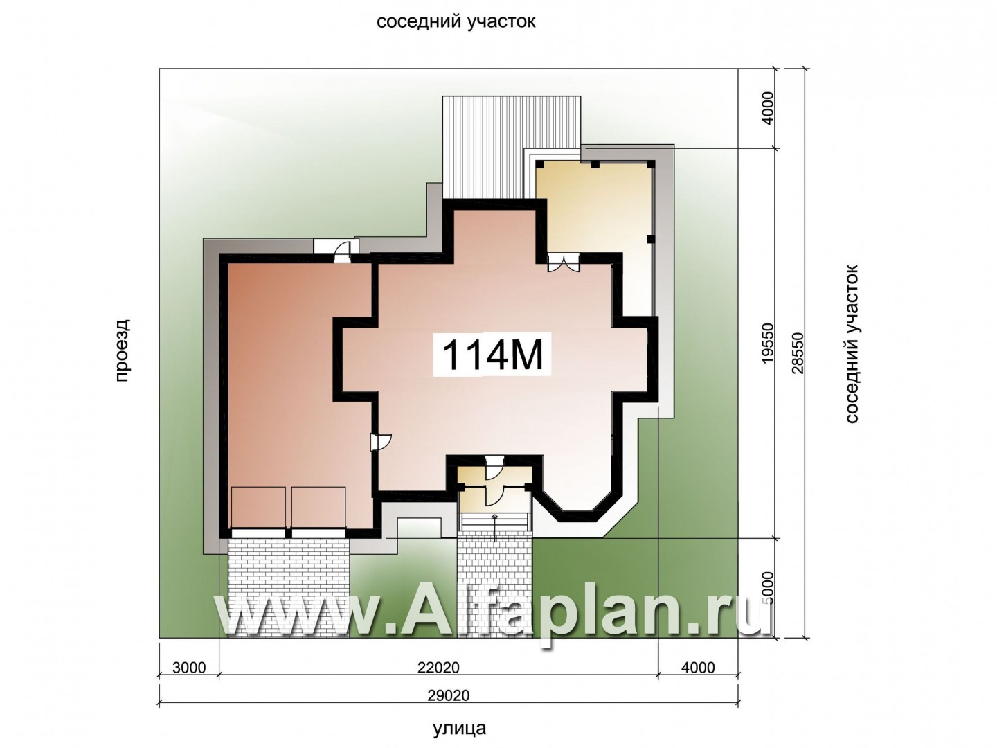 Проекты домов Альфаплан - «Воронцов»- респектабельный коттедж из газобетона с гаражом - дополнительное изображение №1