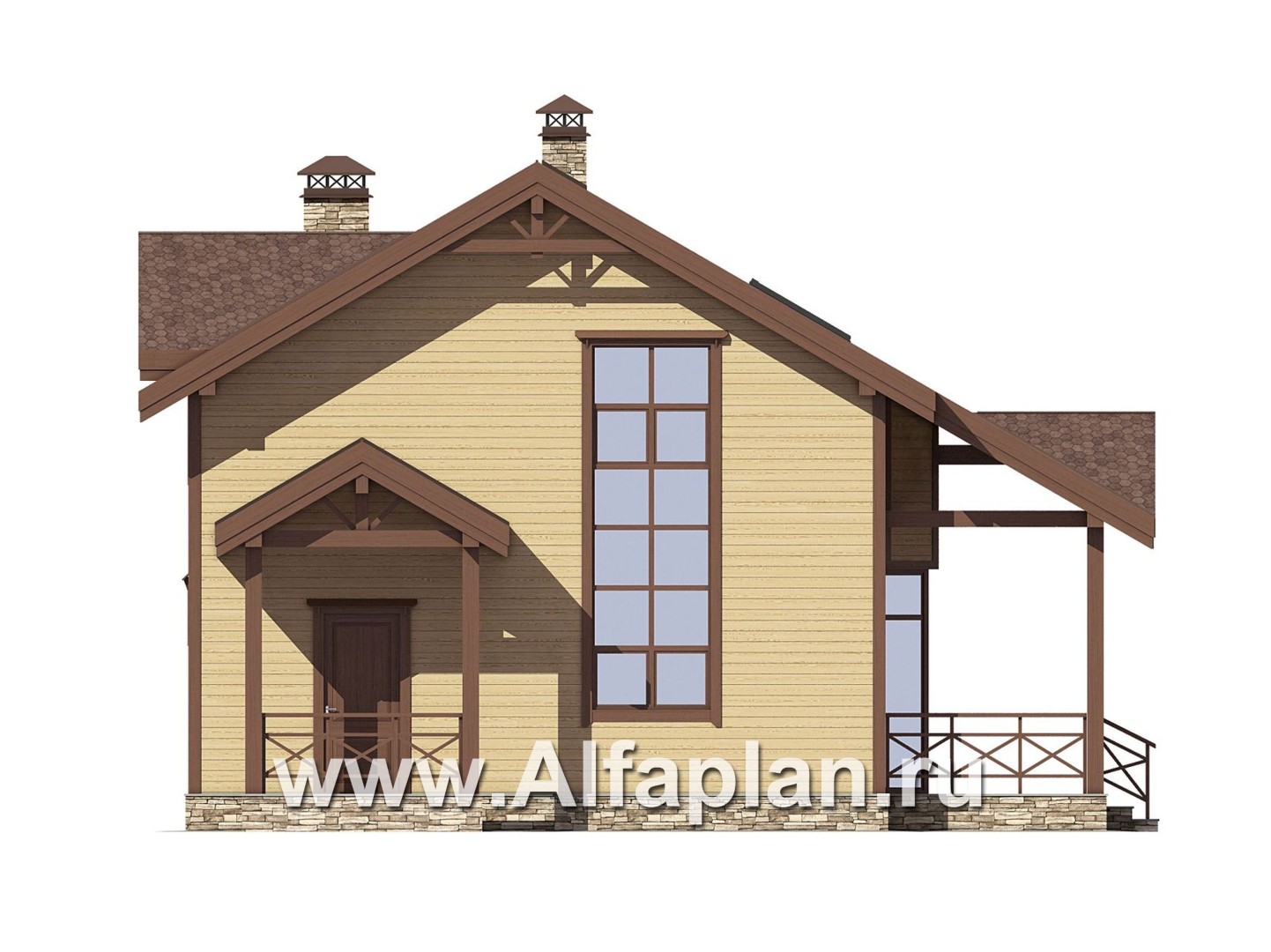 Проекты домов Альфаплан - Компактный и экономичный каркасный дом - изображение фасада №1
