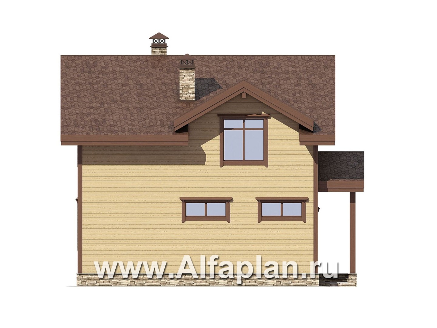 Проекты домов Альфаплан - Компактный и экономичный каркасный дом - изображение фасада №4