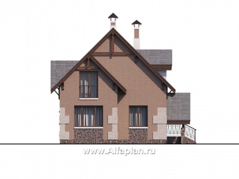 Проекты домов Альфаплан - «Улыбка» - компактный загородный дом - превью фасада №3