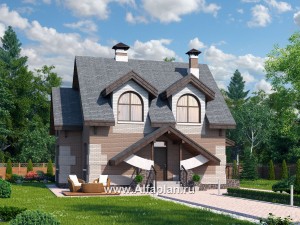 Проекты домов Альфаплан - «Улыбка» - компактный загородный дом - превью основного изображения