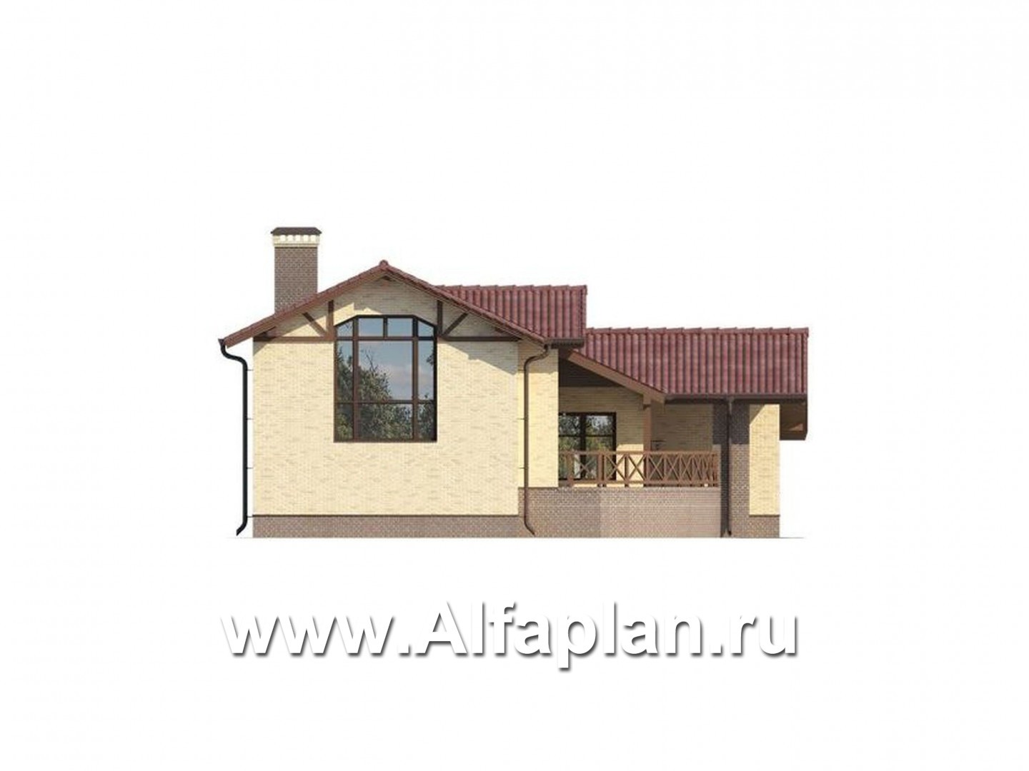 Проекты домов Альфаплан - Комфортабельный дом для отдыха с бассейном - изображение фасада №3